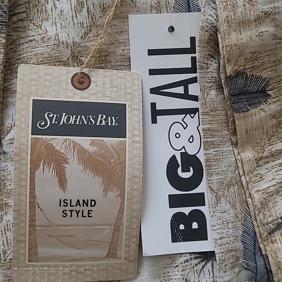 NWT St John's Bay Island Style‎ Tropical Button down shirt. Size XL Tall - Picture 4 of 6